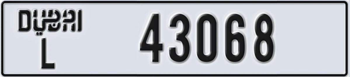 UAE License Plate Dubai L 43068