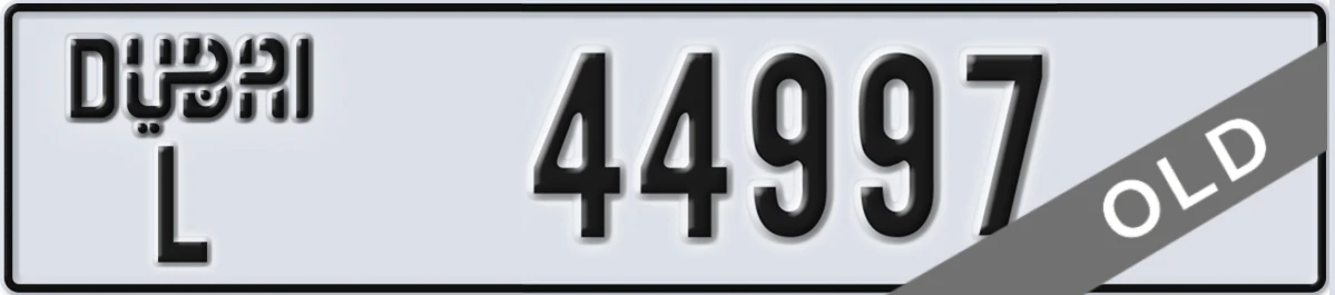 UAE License Plate Dubai L 44997