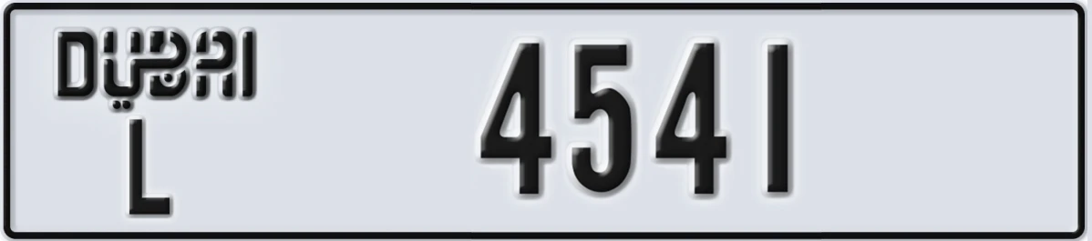 UAE License Plate Dubai L 4541