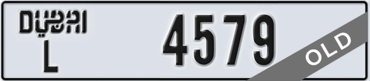 UAE License Plate Dubai L 4579
