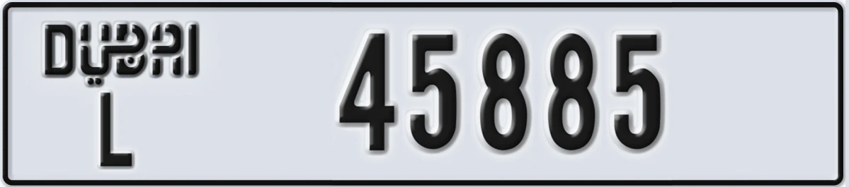 UAE License Plate Dubai L 45885