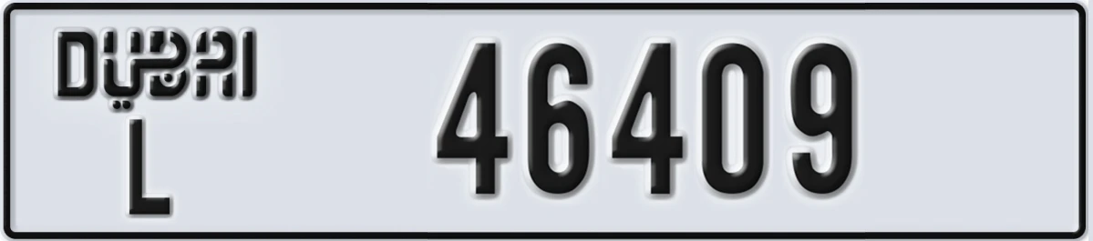 UAE License Plate Dubai L 46409