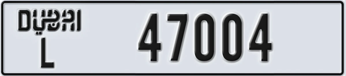 UAE License Plate Dubai L 47004