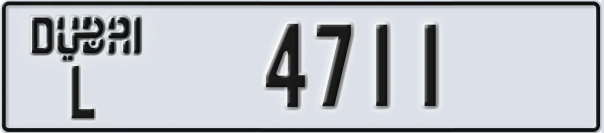 UAE License Plate Dubai L 4711