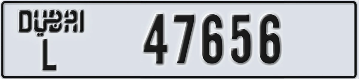 UAE License Plate Dubai L 47656