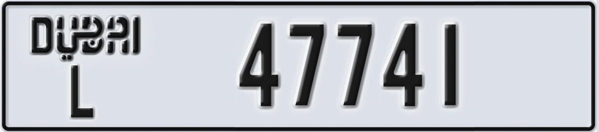 UAE License Plate Dubai L 47741