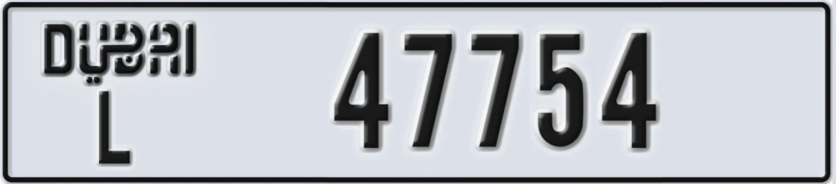 UAE License Plate Dubai L 47754
