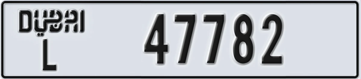 UAE License Plate Dubai L 47782