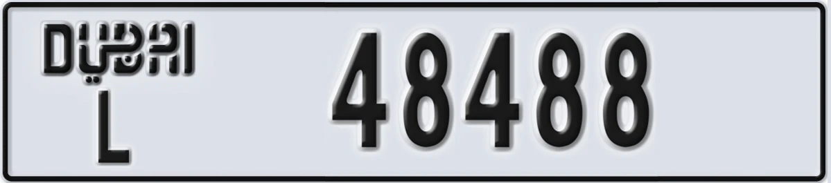UAE License Plate Dubai L 48488