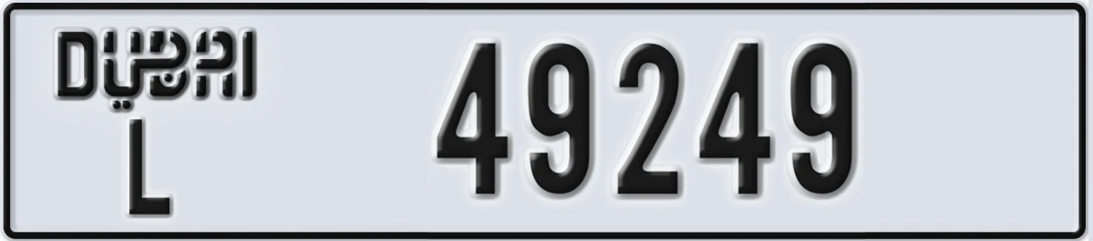 UAE License Plate Dubai L 49249
