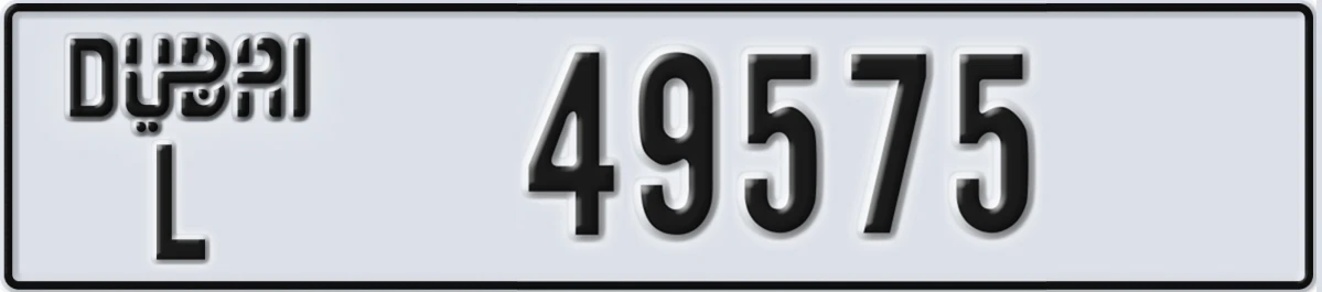 UAE License Plate Dubai L 49575