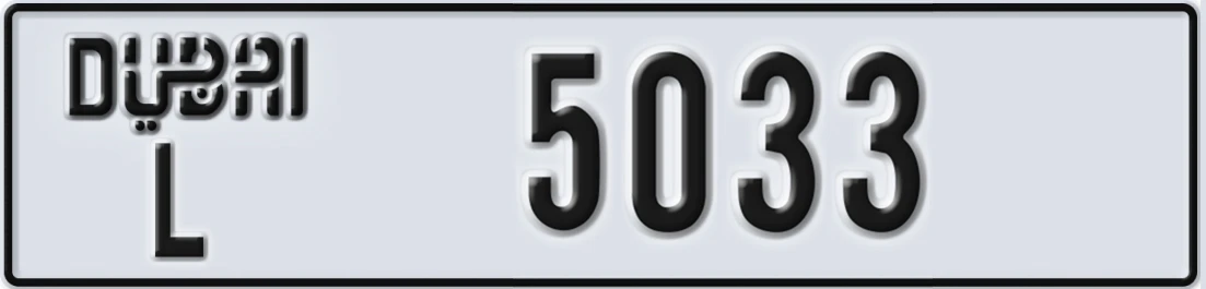 UAE License Plate Dubai L 503X3