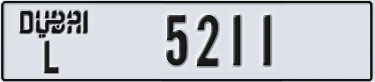 UAE License Plate Dubai L 5211