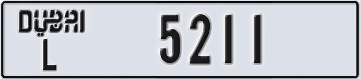 UAE License Plate Dubai L 5211