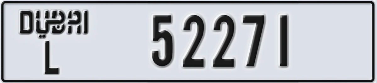 UAE License Plate Dubai L 52271