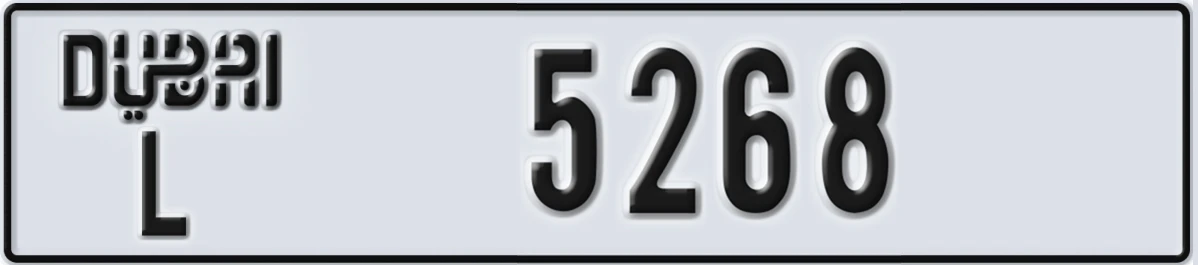 UAE License Plate Dubai L 5268