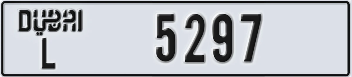 UAE License Plate Dubai L 5297
