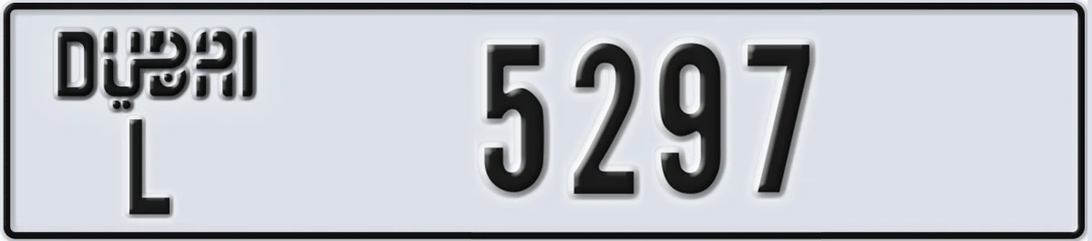 UAE License Plate Dubai L 5297