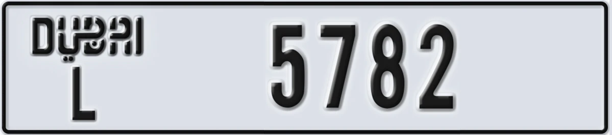 UAE License Plate Dubai L 5782
