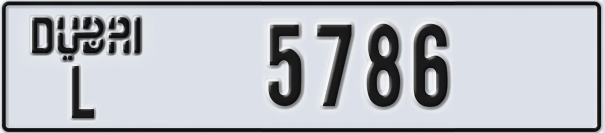 UAE License Plate Dubai L 5786