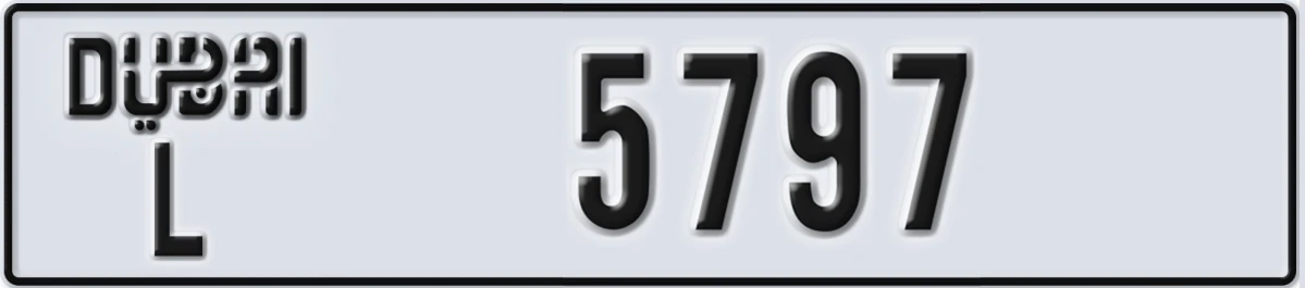 UAE License Plate Dubai L 5797