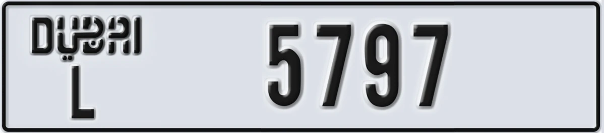 UAE License Plate Dubai L 5797