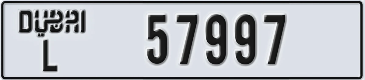 UAE License Plate Dubai L 57997