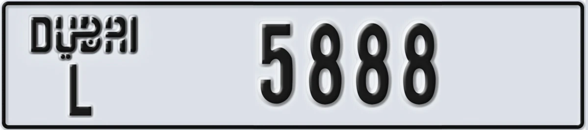 UAE License Plate Dubai L 5888