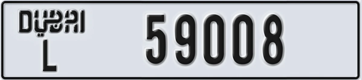 UAE License Plate Dubai L 59008