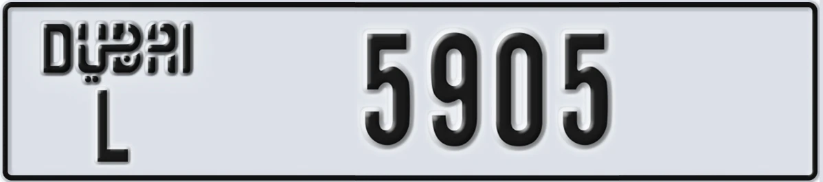 UAE License Plate Dubai L 5905