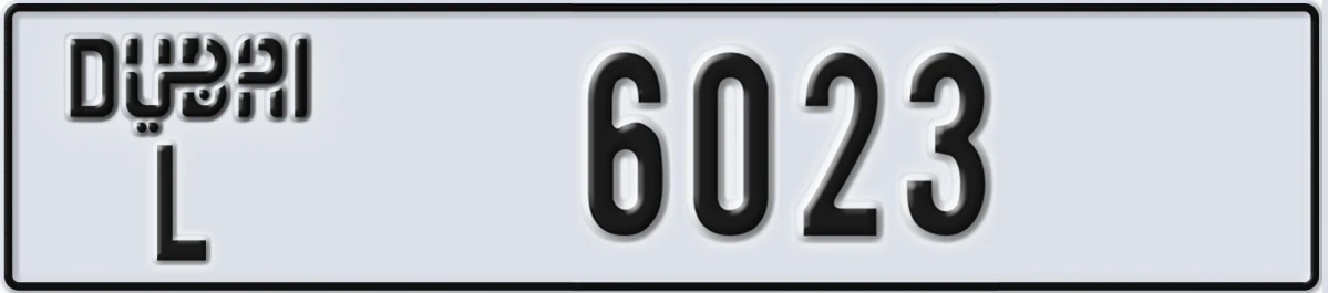 UAE License Plate Dubai L 6023