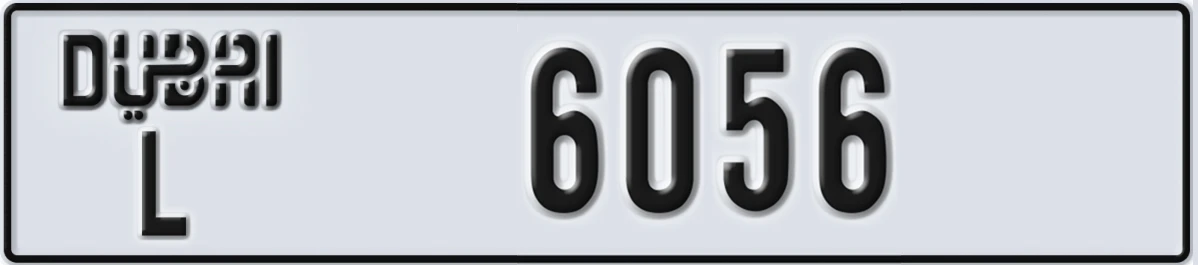 UAE License Plate Dubai L 6056