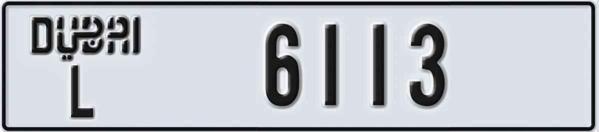 UAE License Plate Dubai L 6113