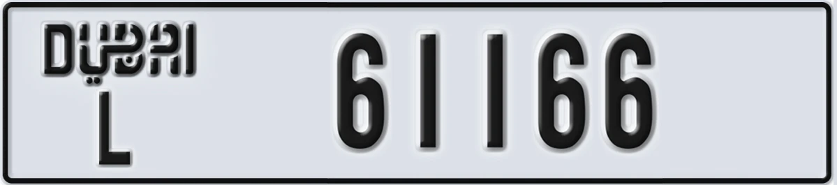 UAE License Plate Dubai L 61166