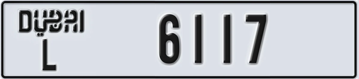 UAE License Plate Dubai L 6117