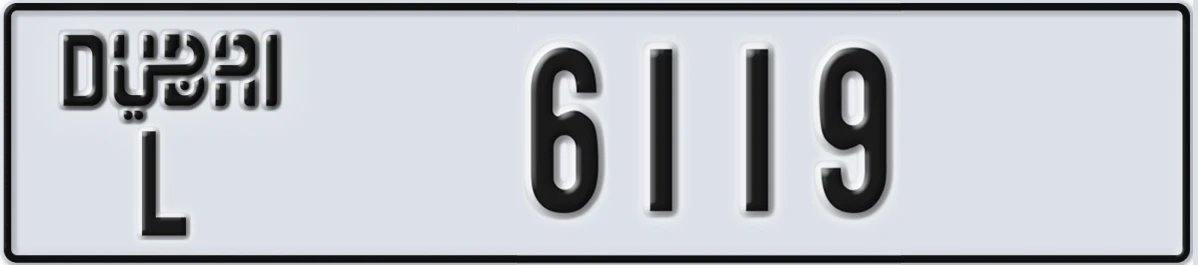 UAE License Plate Dubai L 6119