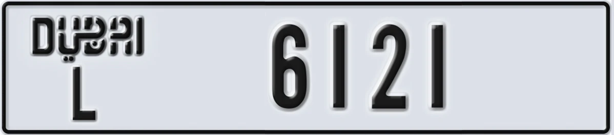 UAE License Plate Dubai L 6121