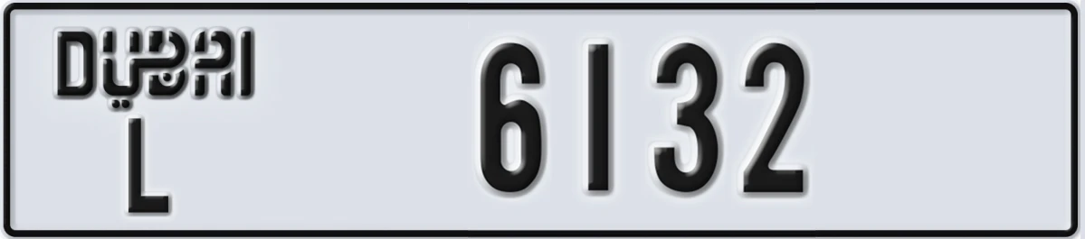 UAE License Plate Dubai L 6132