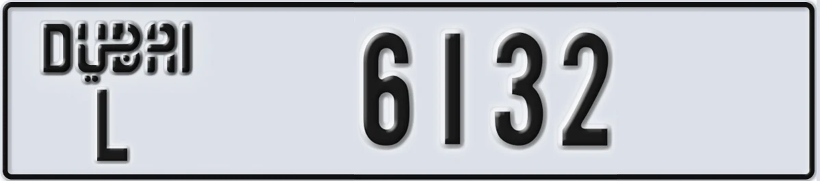 UAE License Plate Dubai L 6132