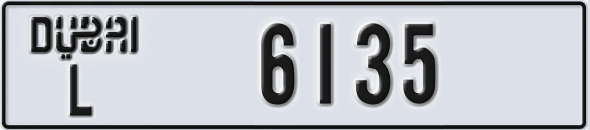 UAE License Plate Dubai L 6135
