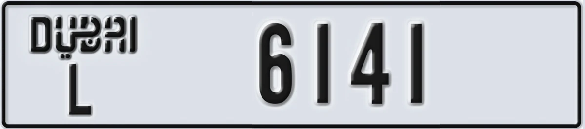 UAE License Plate Dubai L 6141