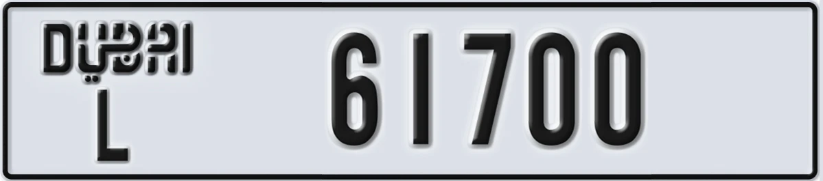 UAE License Plate Dubai L 61700