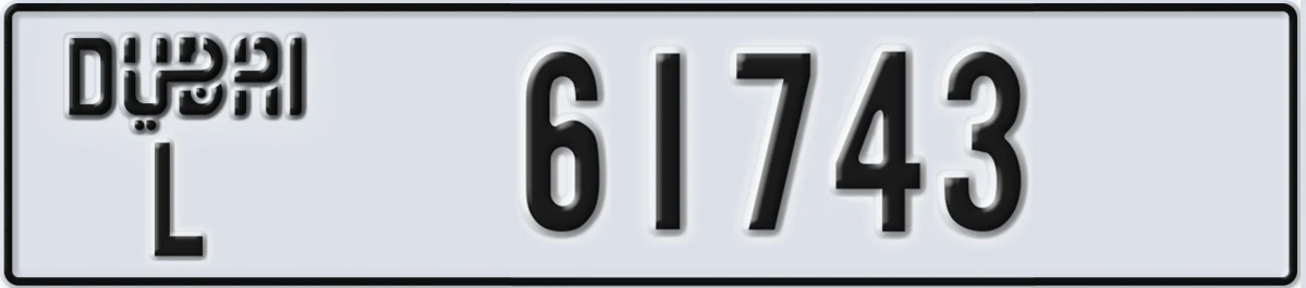 UAE License Plate Dubai L 61743