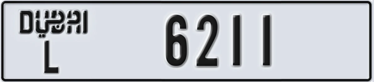 UAE License Plate Dubai L 6211