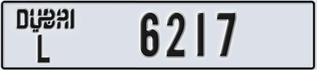 UAE License Plate Dubai L 6217