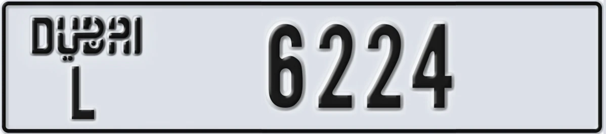 UAE License Plate Dubai L 6224