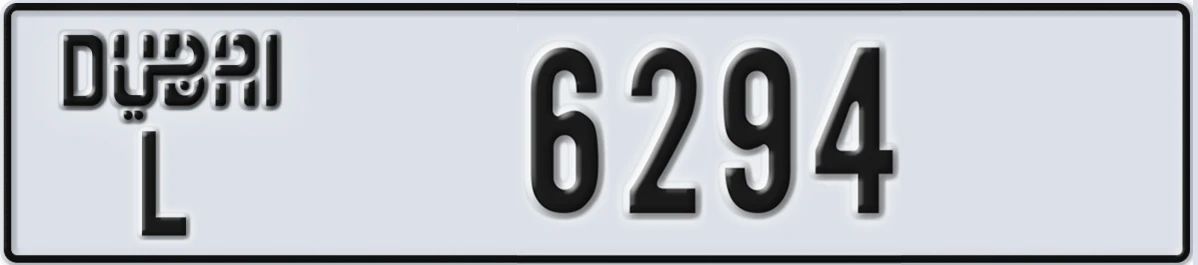 UAE License Plate Dubai L 6294
