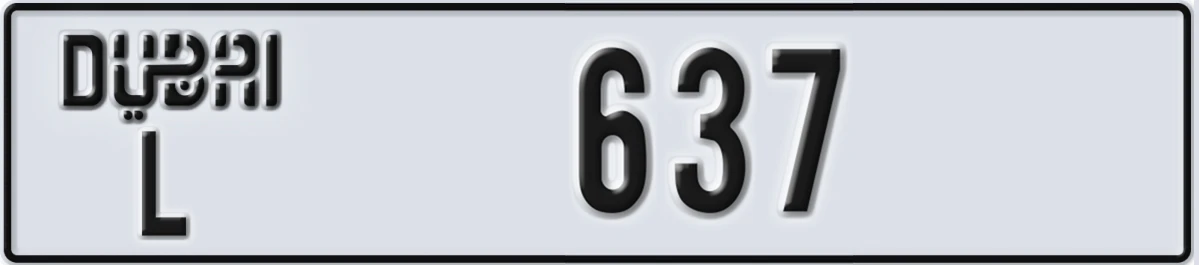 UAE License Plate Dubai L 637
