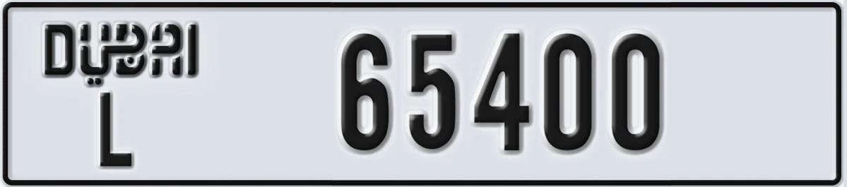 UAE License Plate Dubai L 65400