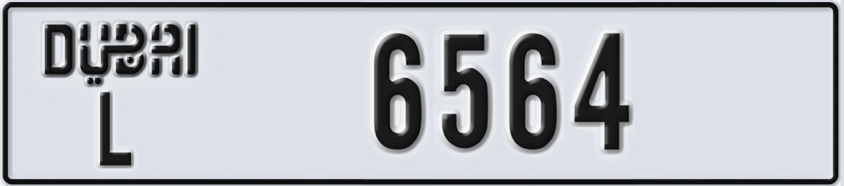 UAE License Plate Dubai L 6564
